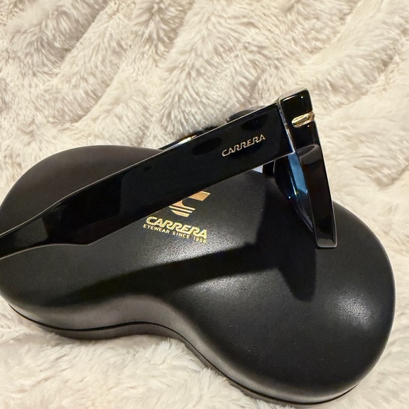 Carrera Black Sunglasses with Blue Lenses - Picture 2 of 2